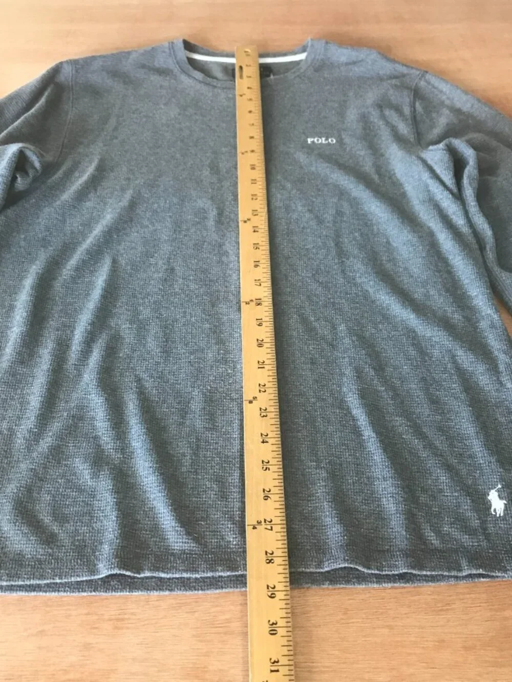 Polo Ralph Lauren Sleepwear Shirt Men L Gray Crew Neck Long Sleeve Thermal 20105